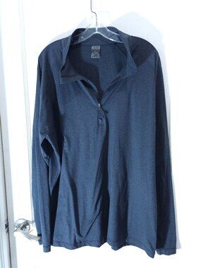 Men's Storm Creek 1/4 Zip Long Sleeve Pullover Shirt 2XL Blue Lightweight